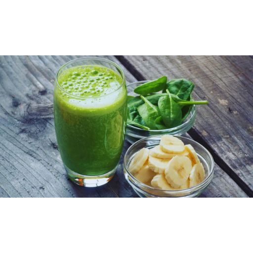 "Glass of water, herbal tea, and a smoothie in a bowl with spoon as safe alternatives to straws after wisdom teeth removal"
