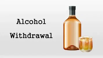 Illustration of an alcohol bottle and drink symbolizing how long occasional drinking stays detectable on a PEth test for 2 to 4 weeks.